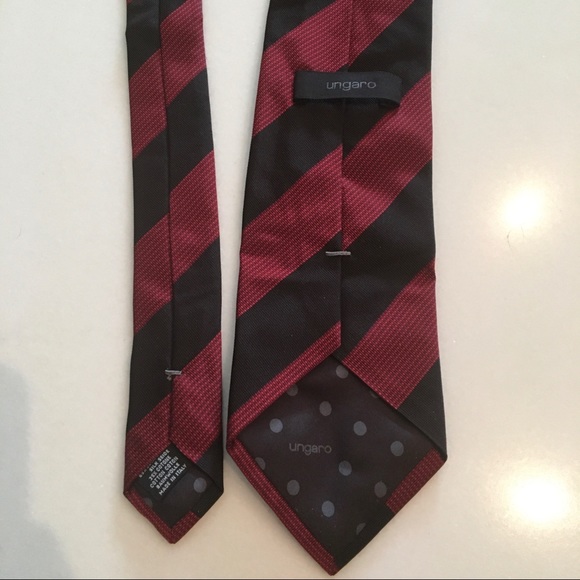 Ungaro red and black striped tie - Picture 6 of 7